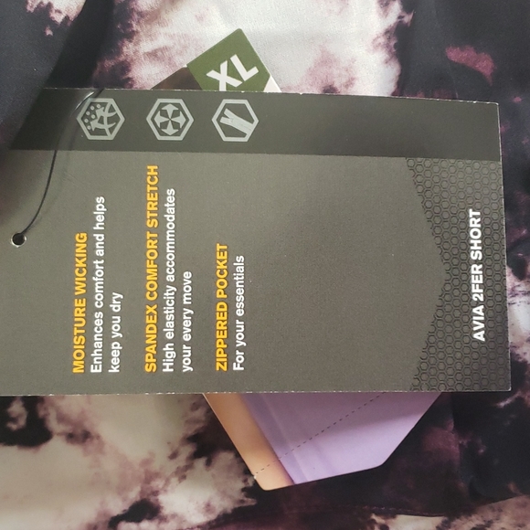 NWT AVIA 2fer purple/maroon tie-dye girls Shorts - Picture 3 of 6